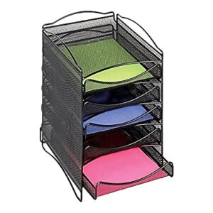 Safco 9432Bl Onyx Stackable Literature Organizer Five-Drawer Black