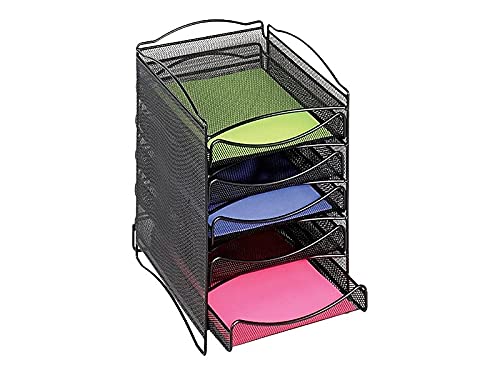 Safco 9432Bl Onyx Stackable Literature Organizer Five-Drawer Black