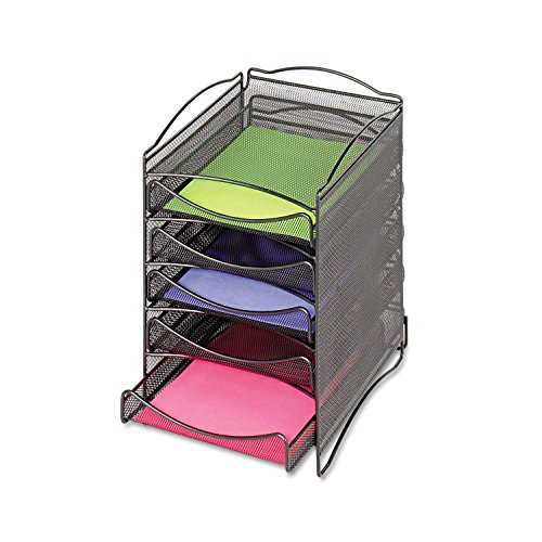 Safco 9432Bl Onyx Stackable Literature Organizer Five-Drawer Black