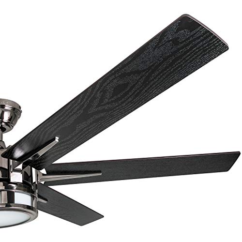 Honeywell Ceiling Fans Kaliza - 56-in Dual Mount Indoor - LED Ceiling Fan with Light - Contemporary Room Fan with Dual Finish Blades - Model 51035-01 (Gun Metal)