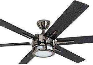 Honeywell Ceiling Fans Kaliza - 56-in Dual Mount Indoor - LED Ceiling Fan with Light - Contemporary Room Fan with Dual Finish Blades - Model 51035-01 (Gun Metal)