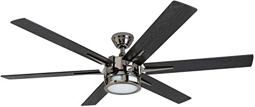 Honeywell Ceiling Fans Kaliza - 56-in Dual Mount Indoor - LED Ceiling Fan with Light - Contemporary Room Fan with Dual Finish Blades - Model 51035-01 (Gun Metal)