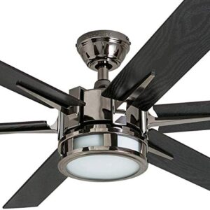 Honeywell Ceiling Fans Kaliza - 56-in Dual Mount Indoor - LED Ceiling Fan with Light - Contemporary Room Fan with Dual Finish Blades - Model 51035-01 (Gun Metal)