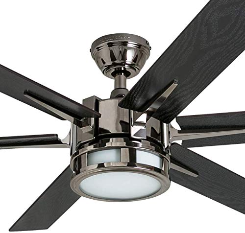 Honeywell Ceiling Fans Kaliza - 56-in Dual Mount Indoor - LED Ceiling Fan with Light - Contemporary Room Fan with Dual Finish Blades - Model 51035-01 (Gun Metal)