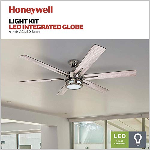 Honeywell Ceiling Fans Kaliza - 56-in Dual Mount Indoor - LED Ceiling Fan with Light - Contemporary Room Fan with Dual Finish Blades - Model 51035-01 (Gun Metal)