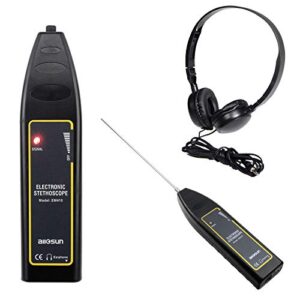 allsun ultrasonic air leak detector automotive listening device stethoscope mechanic car noise finder diagnostic listening device 100hz~10khz,black