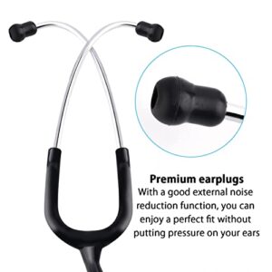 Dual Head Stethoscope With Black Tubing,Eartips And Earpiece For Adult Home Use,Doctor and Nurse Accessories for Work