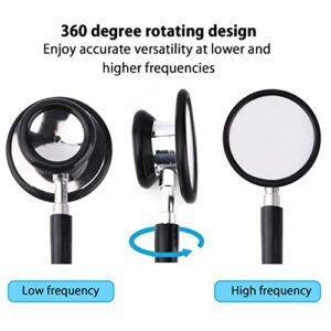 Dual Head Stethoscope With Black Tubing,Eartips And Earpiece For Adult Home Use,Doctor and Nurse Accessories for Work