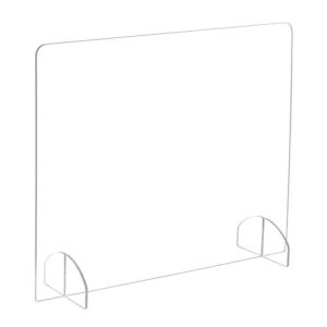 safco products protective acrylic portable sneeze guard, freestanding cough & sneeze shield for workers, receptionists & customers, 29.5"w x 23.5"h, sturdy 0.236" material thickness
