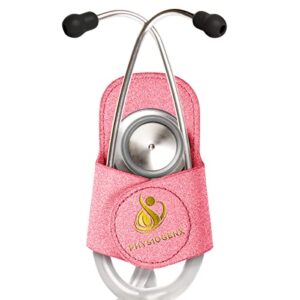 stethoscope holder hip clip with upgraded secure magnetic closure - our hygienic stethoscope clip is designed to hold all brands & styles - includes replacement stethoscope ear tips (sparkle)