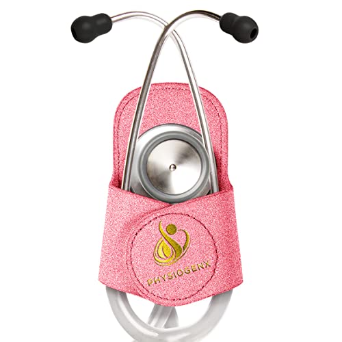 Stethoscope Holder Hip Clip with Upgraded Secure Magnetic Closure - Our Hygienic Stethoscope Clip is Designed to Hold All Brands & Styles - Includes Replacement Stethoscope Ear Tips (Sparkle)