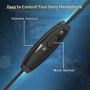 FULAIM Boom Microphone Cable Compatible with Sony WH-1000XM4 & WH-1000XM3 Headphones with Volume Control & Mute Switch for PC, Laptop, PS4 PS5 Xbox One Controller