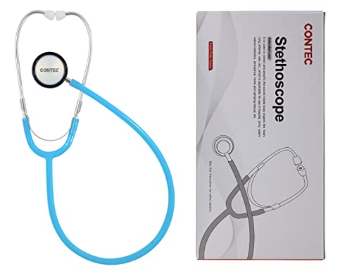 CONTEC Single Head Stethoscope for Adult Child Nurse with Light Weight Home use Light Blue Color