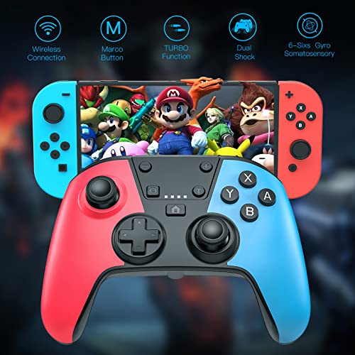 Wireless Controller for Switch/Switch OLED, Rahaat Switch Pro Controller Remote Gamepad Joystick for Switch Console with Turbo Function, Double Vibration and Gyro Axis