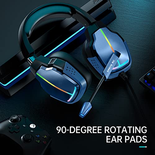 Tatybo Gaming Headset for PS4 PS5 Xbox One PC Switch Mobile with Noise Canceling Mic, Gaming Headphones with Deep Bass Stereo Sound