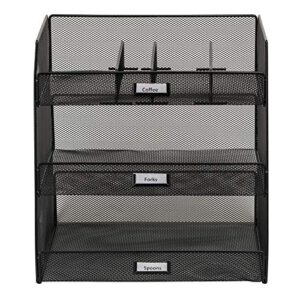 Safco Products 3293BL Onyx Mesh Break Room Supplies Organizer, Black