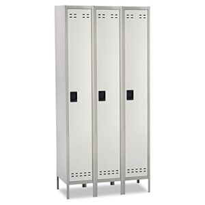 safco 5525gr single-tier three-column locker 36w x 18d x 78h two-tone gray