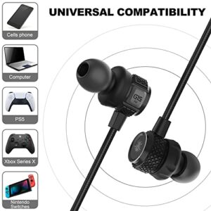 Innens Wired Earbuds in Ear Headphone with Mic and Volume Control for Gaming, 3.5MM Noise Cancelling Stereo Bass Gaming Earbuds for iPhone, Smartphone,Switch, PS4, Xbox One, iPad, PC