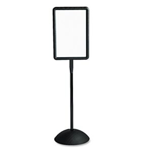 safco 4117bl double sided sign magnetic/dry erase steel 18 x 18 white black frame