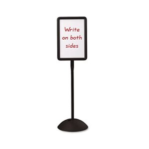 Safco 4117Bl Double Sided Sign Magnetic/Dry Erase Steel 18 X 18 White Black Frame