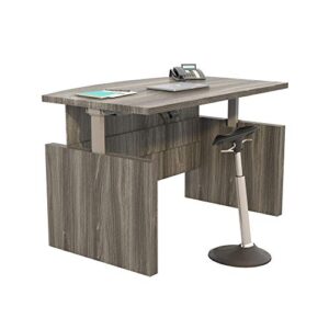 safco products abdh7242lgs aberdeen­ 72" bow front base height-adjustable desk, gray steel laminate