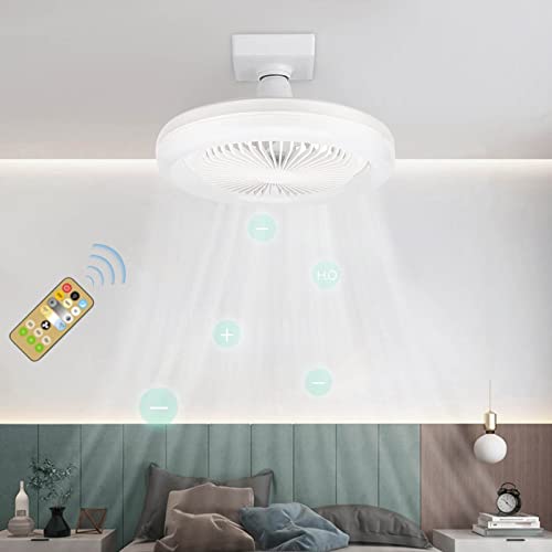 Fan Light, Ceiling Fans with Lights and Remote Ceiling Fan with Lights, Enclosed Low Profile Fan Light, Ceiling Light Hidden Electric Fan Delier with Remote Control Modern Ceiling Fan with Light