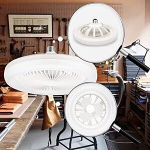 Fan Light, Ceiling Fans with Lights and Remote Ceiling Fan with Lights, Enclosed Low Profile Fan Light, Ceiling Light Hidden Electric Fan Delier with Remote Control Modern Ceiling Fan with Light
