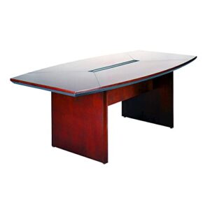safco products safco 6' conference table - boat shaped - sierra cherry - corsica series