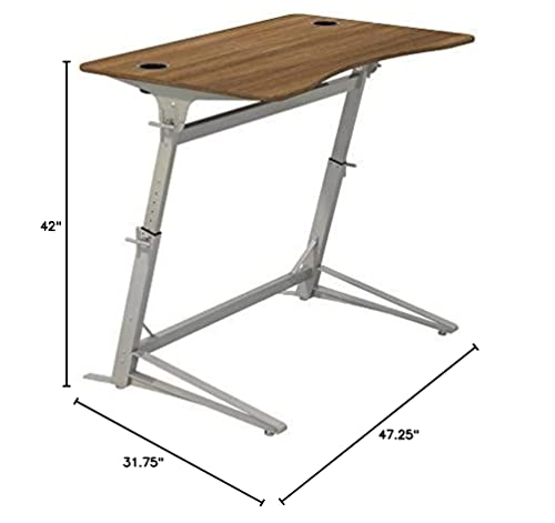 Safco Products 1959WL Verve Standing Height-Adjustable Desk, Walnut/Natural