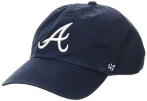mlb atlanta braves '47 clean up adjustable hat, navy, one size