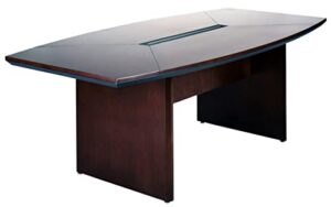 safco products safco 6' conference table - boat shaped - mahogany - corsica series