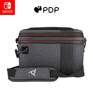 pdp gaming pull-n-go travel case | elite edition | 2-in-1 with removable compartments: grey - nintendo switch