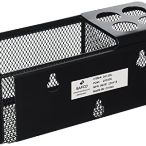 Safco Products Onyx Mesh Marker Organizer Basket – Steel Mesh with Durable Powder Coat Finish – 8”W x 3.25”D x 3”H – Magnetic Back – Includes Wall Mounting Hardware - Perfect for Office & Classrooms