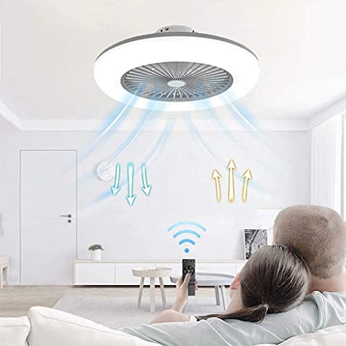 Cordless Wall Sconce 22" LED Ceiling Fan with Lights Dimmable with Remote Control, 3 Speed, Modern Ceiling Fan Light Dining Room Bedroom Living Lamps Invisible Ceiling Lamp Fan Lighting [Energy Class