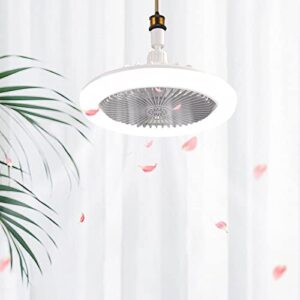 e27 fan light, ceiling fan with lights, enclosed low profile fan lights led dimmable with light kit lamp, modern indoor flush mount ceiling fan for living room bedroom, e27 socket easy to install #b