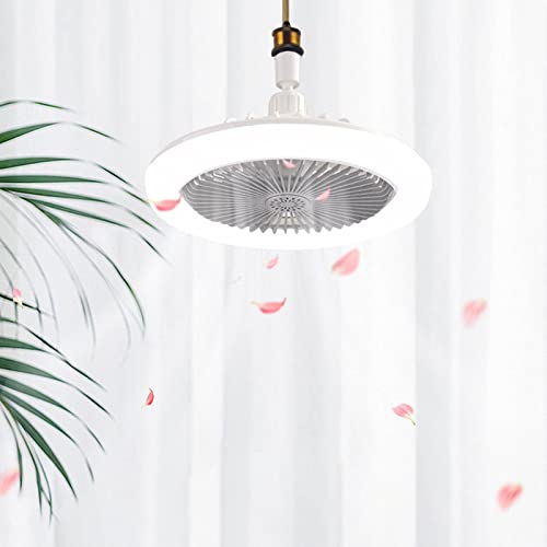 E27 Fan Light, Ceiling Fan with Lights, Enclosed Low Profile Fan Lights LED Dimmable with Light Kit Lamp, Modern Indoor Flush Mount Ceiling Fan for Living Room Bedroom, E27 Socket Easy to Install #B