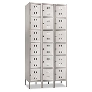 safco 5527gr three-column box locker 36w x 18d x 78h two-tone gray