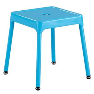safco products 6603 steel stool, 15" h, sturdy construction, durable powder coat finish, includes nylon leg caps and leveling feet, blue