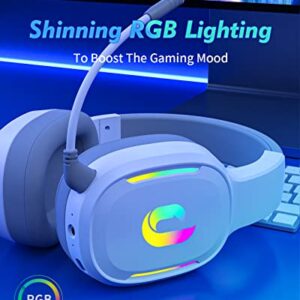 Jeecoo G80 Wireless Gaming Headset - 7.1 Surround Sound, Detachable Noise Canceling Mic, Low Latency 2.4G Wireless Gaming Headphones, Shining RGB - Works with PS4 PS5 PC Laptop Computers