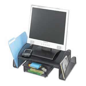 safco 2159bl onyx mesh steel monitor stand, 19 1/4 x 11 1/4 x 6 1/4, black