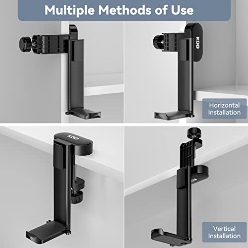 KDD Rotatable Headphone Hanger - 3 in 1 Under Desk Clamp Controller Stand Replaceable Cup Holder - Compatible with Universal Headset, Controller, Cup(Black)