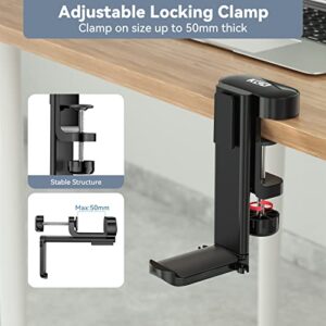 KDD Rotatable Headphone Hanger - 3 in 1 Under Desk Clamp Controller Stand Replaceable Cup Holder - Compatible with Universal Headset, Controller, Cup(Black)