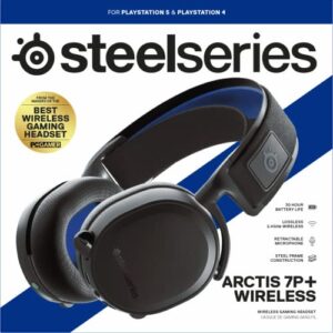 SteelSeries Arctis 7P+ Wireless Gaming Headset – Lossless 2.4 GHz – 30 Hour Battery Life – USB-C – 3D Audio – For PS5, PS4, PC, Mac, Android and Switch – Black
