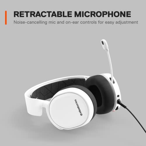 SteelSeries Arctis 3 Console - Stereo Wired Gaming Headset for PlayStation 5 / 4, Xbox Series X|S, Nintendo Switch, VR, Android and iOS - White