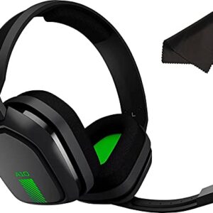 ASTRO Gaming A10 Headset for Xbox One/Nintendo Switch / PS4 / PC and Mac - Wired 3.5mm and Boom Mic by Logitech w/Microfiber Cloth - Bulk Packaging - (Green/Black)