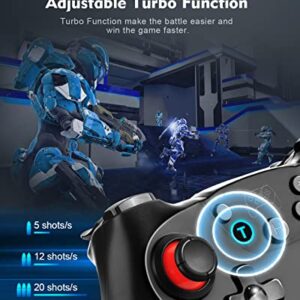 Switch Controller，Pro Controller for Switch/Switch Lite/Switch OLED,NENOTOH Switch Remote Controller Gamepad Joystick, Adjustable Turbo and Dual Vibration，Ergonomic Non-Slip