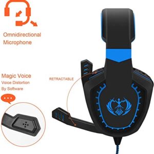 PS4 Gaming Headset Compatible with Xbox One, 3.5mm Wired Over Ear Stereo Gaming Headphones with Microphone for PC iOS Computer Gamers Smart Phones Mobiles