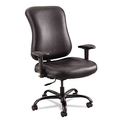 Safco 3592Bl Optimus High Back Big & Tall Chair, 400-Lb. Capacity, Black Leather