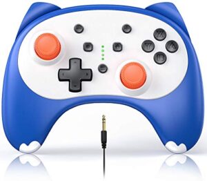 vivefox switch lite controller, wireless pro controller for switch switch lite cartoon kitten switch gamepad supports wake-up, turbo, gyro axis, dual shock and audio jack mabel