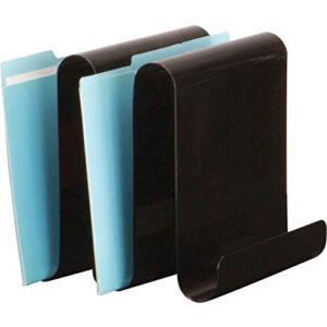 Safco Products 3221BL Wave File Holder, 4 Upright Sections, Black,9"W x 9.25"D x 9.5"H